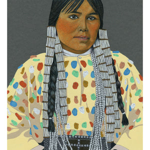 Colour Pencil Illustration of a Native American Woman, Giclee Print