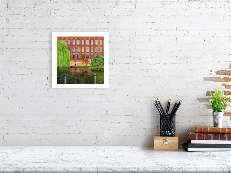 Illustration of an old Mill on the waterfront of the River Wensum in Norwich, Norfolk. Giclee Print available to buy.