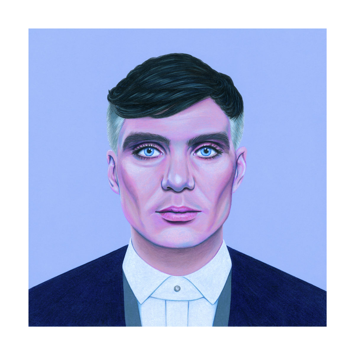 Colour pencil portrait Illustration of Cillian Murphy - Giclee Print