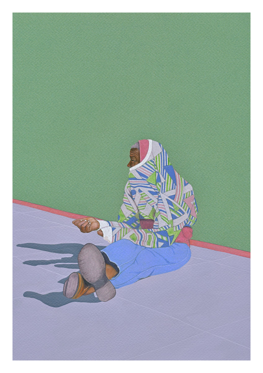 A homeless man in San Francisco, California. Available as a Giclee Print.