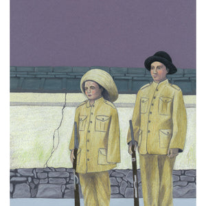 Mexican Boy Soldiers. Original Artwork Colour pencil on card. Available as a Giclee Print.