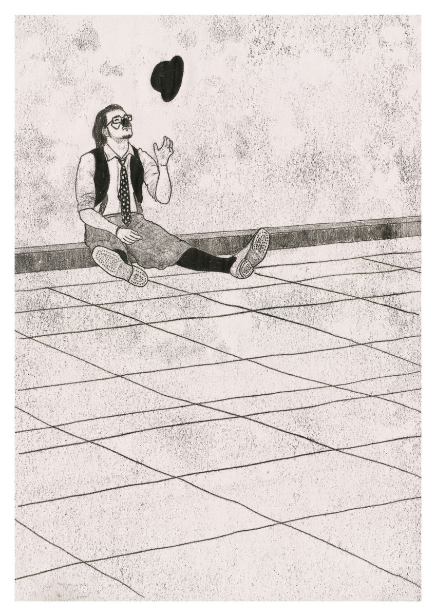 An A3 Giclee Print of a Bored Clown (Original artwork created as a Monoprint)