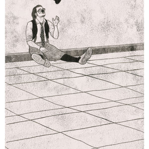 An A3 Giclee Print of a Bored Clown (Original artwork created as a Monoprint)
