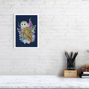 Owl in Flowers