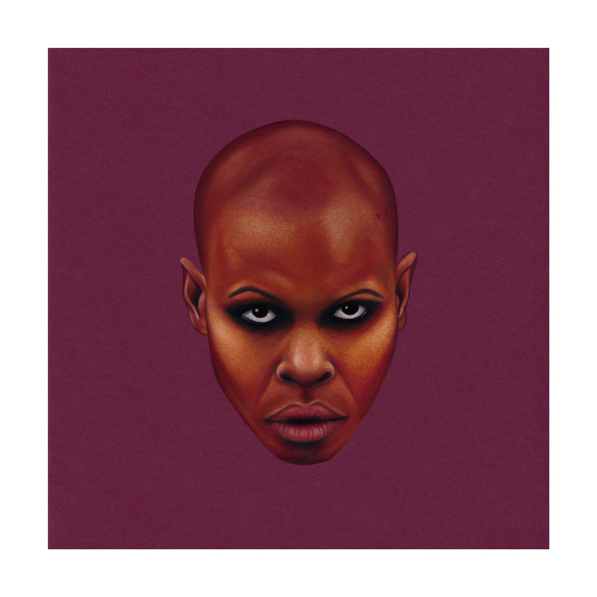 A portrait of Skunk Anansie front woman, Skin. Colour Pencil on Card. Available as a Giclee Print.